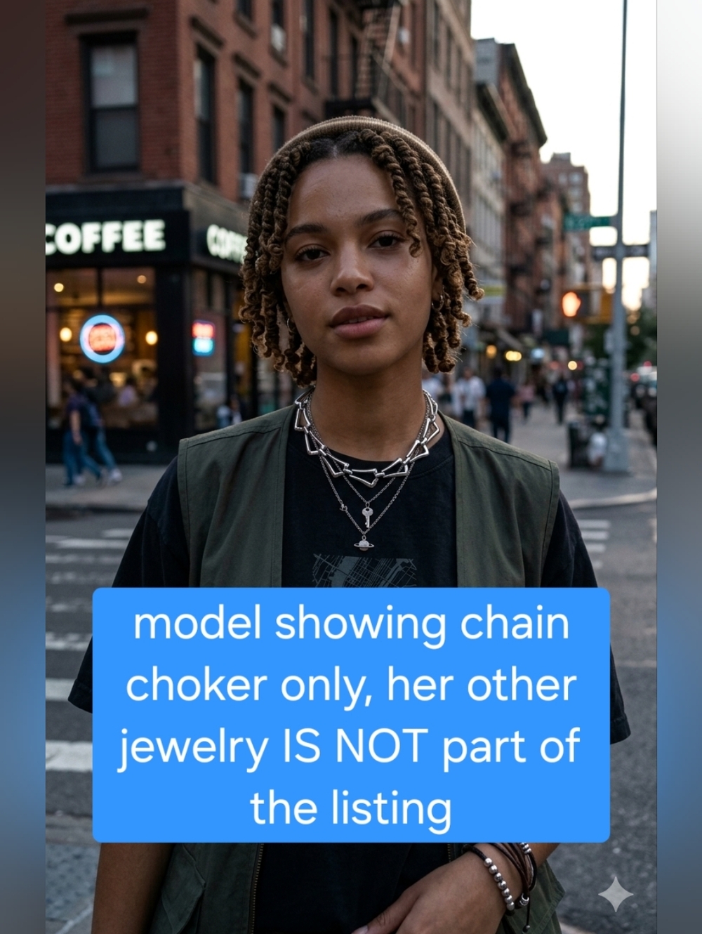 Vtg Chain Choker & Goldtone Jewelry - Picture 2 of 6